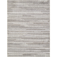 3 x 5 Gray Abstract Striped Indoor Outdoor Area Rug
