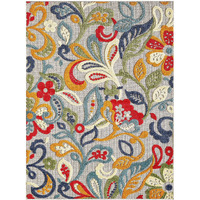 8 x 10 Multicolor Jacobean Floral Indoor Outdoor Area Rug
