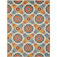 8 x 10 Orange Floral Lattice Indoor Outdoor Area Rug