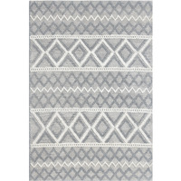 6 x 9 Gray Ivory Diamonds Boho Chic Area Rug