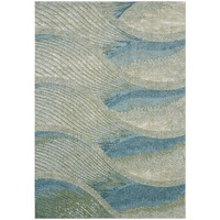 5 x 8 Blue Beige Abstract Waves Modern Area Rug