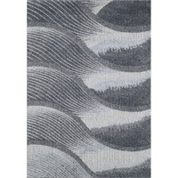 7 x 10 Gray Blue Abstract Waves Modern Area Rug
