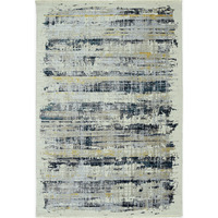 4 x 6 Blue White Distressed Traditional Area Rug