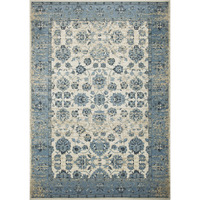 2 x 8 Blue Ivory Distressed Oriental Runner Rug
