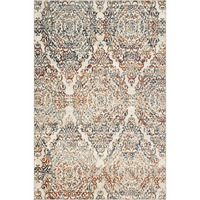 5 x 8 Ivory Brown Decorative Diamond Area Rug