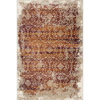 5 x 8 Rust Ivory Distressed Diamonds Area Rug