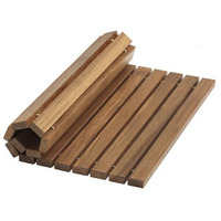 Designer Roll Up Genuine Teak 2' x 3' Mat