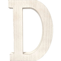 16" Distressed White Wash Wooden Initial Letter D Sculpture