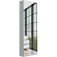 Stylish White  Wall Mounted Shoe Rack with Mirror