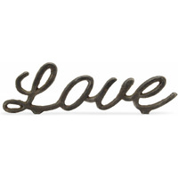 3" Black Cast Iron Love Hand Painted Sculpture