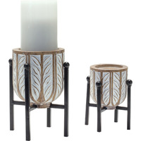 Metal Candle Holder w/Stand (Set of 2)