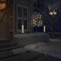 vidaXL Christmas Tree 220 LEDs Warm White Light Cherry Blossom 7 ft