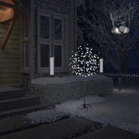 vidaXL Christmas Tree 120 LEDs Cold White Light Cherry Blossom 5 ft