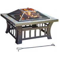 Steel Square Wood Fire Pit - 20 x 30 x 30 in