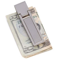Bey-Berk International BB138 Silver Plated Hinged Money clip - 035 x 035 x 265 in