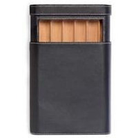 Bey-Berk International c405 Black Leather 5 cigar case with Spanish cedar Lining