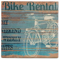 Heritage Lace BL-001 14 x 14 in Bike Beach Living Wall Art