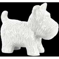Urban Trends collection 38487 45 x 7 x 85 in ceramic Standing Welsh Terrier Dog Figurine - gloss Finish, White