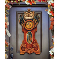 gDeBrekht 8153311 Owl clock Wooden Ornament Set of 2