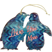 Designocracy 99741-M Love Pinguins Wooden Magnet