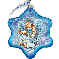 gDeBrekht 754-015 Baby Angel with Bunny  Holiday Splendor glass Ornament