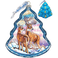 gDeBrekht 762-029 Deer Story  Holiday Splendor glass Ornament