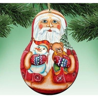 gDeBrekht 8115011 Santa Doll Wooden christmas Ornament Set of 2
