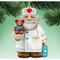 gDeBrekht 8151923 Teddy Bear Doctor Wooden christmas Ornament Set of 2