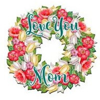 gDeBrekht 8185303 Love You Mama Flowers Wreath Wooden Ornament Set of 2
