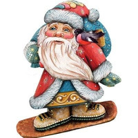 gDeBrekht 8119171 Downslope Santa Wooden christmas Ornament Set of 2