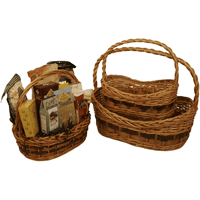 Wald Imports 8401-S3 Tuscana Wood chip Handled Basket - Set of 3