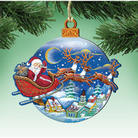 gDeBrekht 8112160 Up-Up an Away Wooden christmas Ornament Set of 2