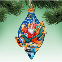 gDeBrekht 8112170 Air Plainer Santa Wooden christmas Ornament Set of 2