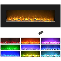 Northwest 80-WSg02-BLAcK 50 in Wall Mounted Electric Fireplace  Black