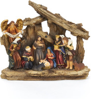 Kurt S Adler N1020 7 in Resin Nativity Table Set  11 Piece