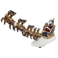 Kurt S Adler JEL1304 7 in Battery-Operated LED Santa with Sleigh Table Piece