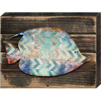 Designocracy 98527-12 Angel Fish Art on Board Wall Decor  Wood
