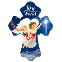 glow Decor 261396 6 x 8 in Wall cross - Angel & Joy to the World