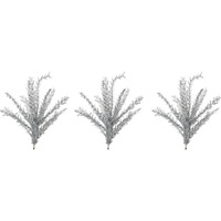 23 in glitter Filigree Leaf Spray christmas Decor  Silver - Set of 3