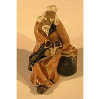 Bonsai Boy e3461 2 in Miniature ceramic Figurine - Man Reading Book