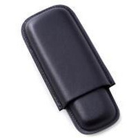 Bey-Berk International c232B Black Leather Telescoping Two cigar case