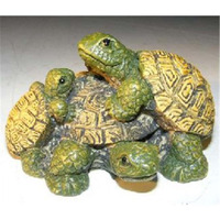 Bonsai Boy e3092 Miniature Turtle Figurine - Three Turtles - Two climbing on back