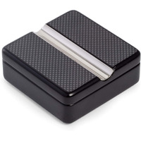 Bey-Berk International c311 carbon Fiber Pivot Design Single cigar Ashtray - Black & grey