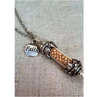 Holy Land gifts 181141 Mustard Seed with 2 charms Necklace