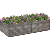 vidaXL Garden Planter Gray 61.8"x31.5"x15.7" Poly Rattan