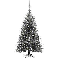 vidaXL Artificial Christmas Tree LED&Ball Set&Flocked Snow 94.5" PVC&PE