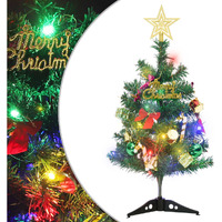 vidaXL Mini Artificial Pre-lit Christmas Tree with 30 LEDs Green 23.6"
