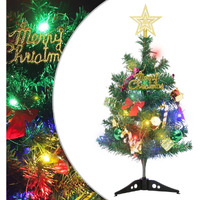 vidaXL Mini Artificial Pre-lit Christmas Tree with 20 LEDs Green 17.7"