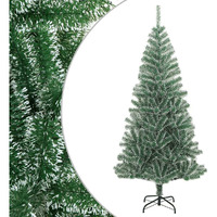 vidaXL Artificial Christmas Tree with Flocked Snow Green 94.5"