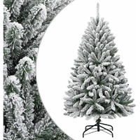 vidaXL Artificial Hinged Christmas Tree with Flocked Snow 47.2"
